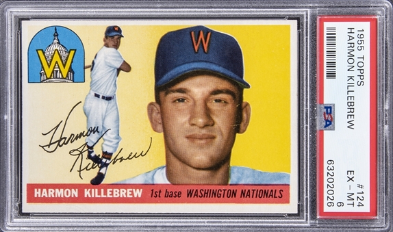 1955 Topps #124 Harmon Killebrew Card - PSA EX-MT 6